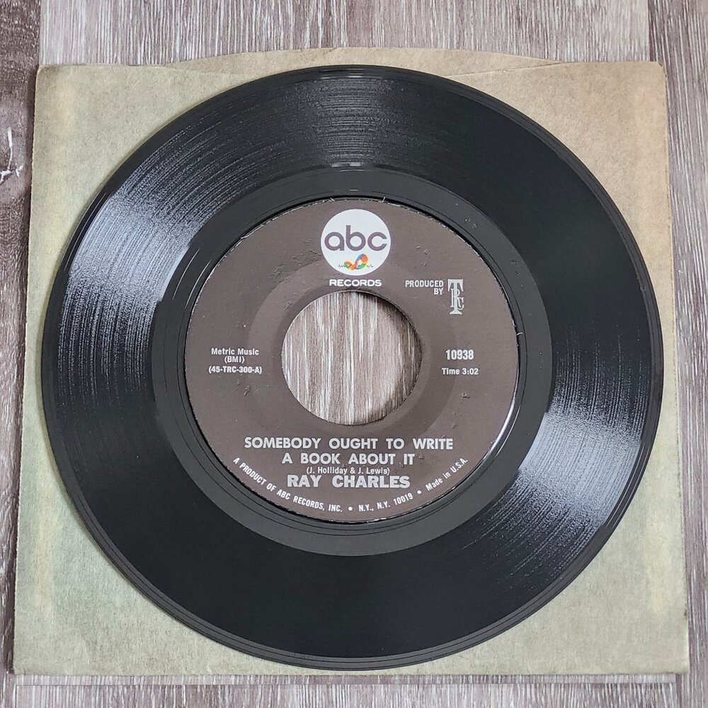 Ray Charles Here We Go Again Somebody Ought 1967 45 RPM 7in ABC Records TRC-299A - Picture 3 of 4
